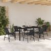 vidaXL Garden Dining Set 7 pcs Black Powder-Coated Steel