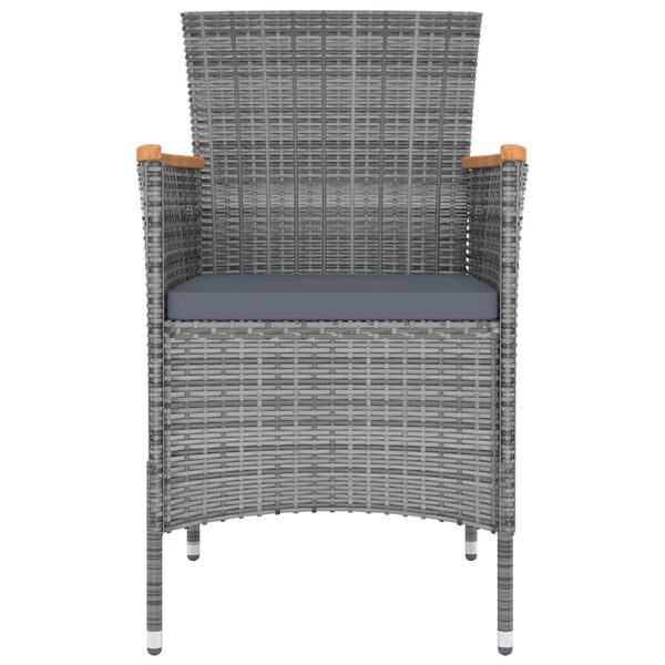 vidaXL 13 Piece Garden Dining Set with Cushions Grey