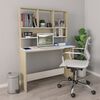 vidaXL Desk with Shelf White and Sonoma Oak 110x45x157 cm Engineered Wood