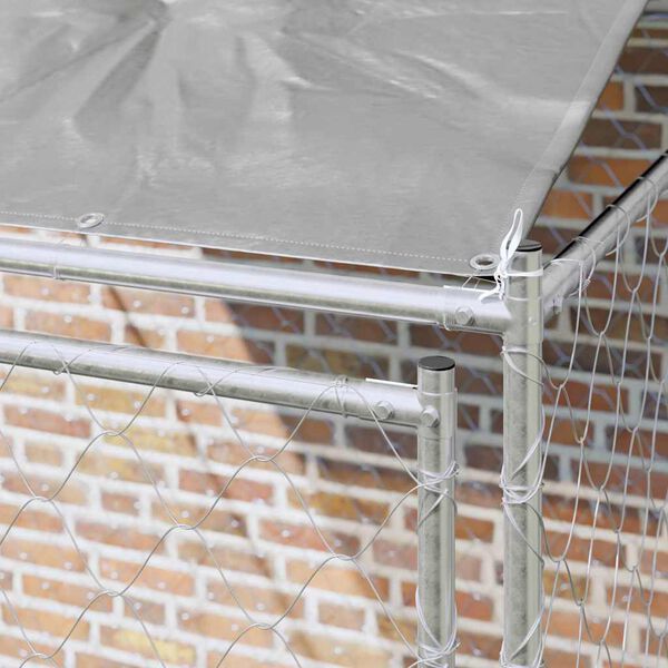 vidaXL Dog Cage Silver 200 x 200 x 258 cm Steel and PE