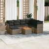vidaXL 8 Piece Garden Sofa Set with Cushions Grey Poly Rattan