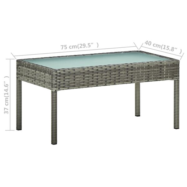 vidaXL 4 Piece Garden Lounge Set with Cushions Poly Rattan Grey