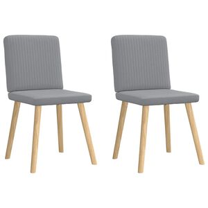 vidaXL Dining Chairs 2 pcs Light Grey Fabric