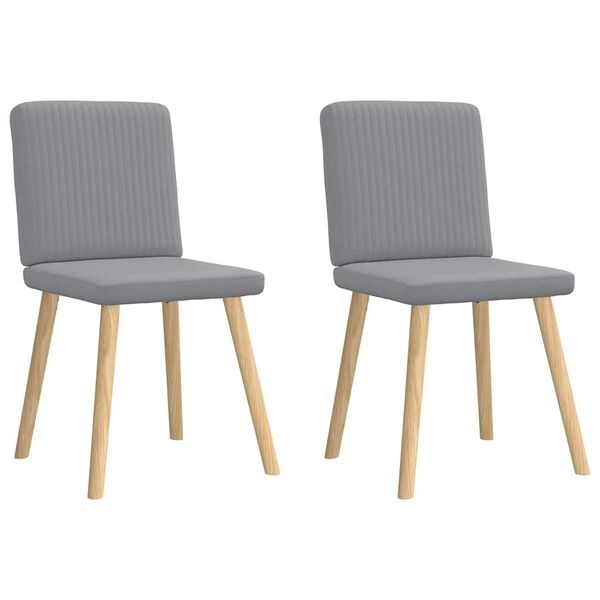 vidaXL Dining Chairs 2 pcs Light Grey Fabric