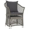 vidaXL 2 Piece Garden Lounge Set with Cushions Grey Poly Rattan