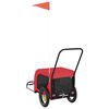 vidaXL Pet Bike Trailer Red and Black Oxford Fabric and Iron