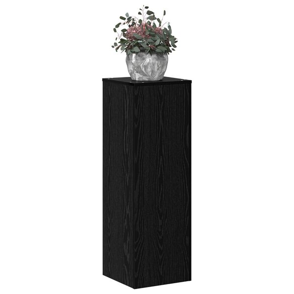 vidaXL Plant Stand Black Oak 33 x 33 x 100 cm Engineered wood