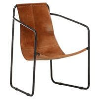 vidaXL Relaxing Armchair Brown Real Leather