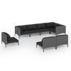 vidaXL 13 Piece Garden Lounge Set with Cushions Poly Rattan Dark Grey