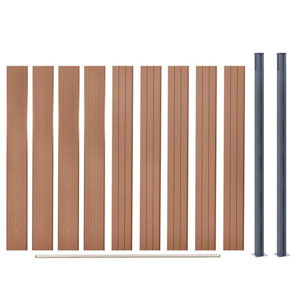 vidaXL Fence Panel Set Brown 180x186 cm WPC