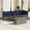 vidaXL 9 Piece Garden Sofa Set with Cushions Grey Poly Rattan