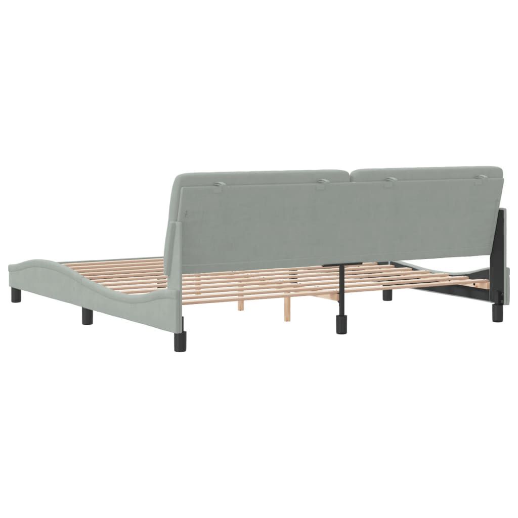 vidaXL Bed Frame without Mattress Light Grey 193x203 cm Velvet