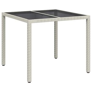 vidaXL Garden Dining Table White 90 x 90 x 75 cm Poly rattan