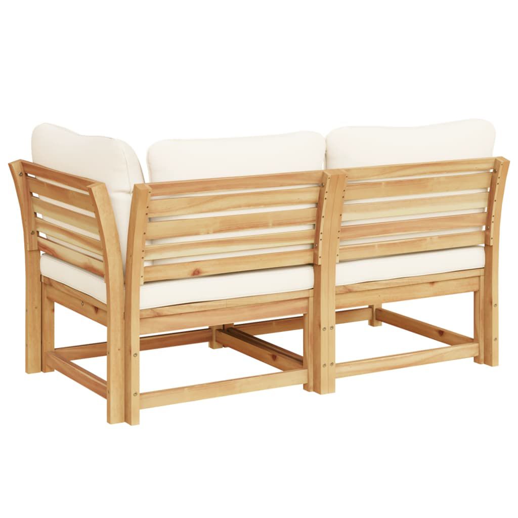 vidaXL 2 Piece Garden Lounge Set with Cushions Solid Wood Acacia