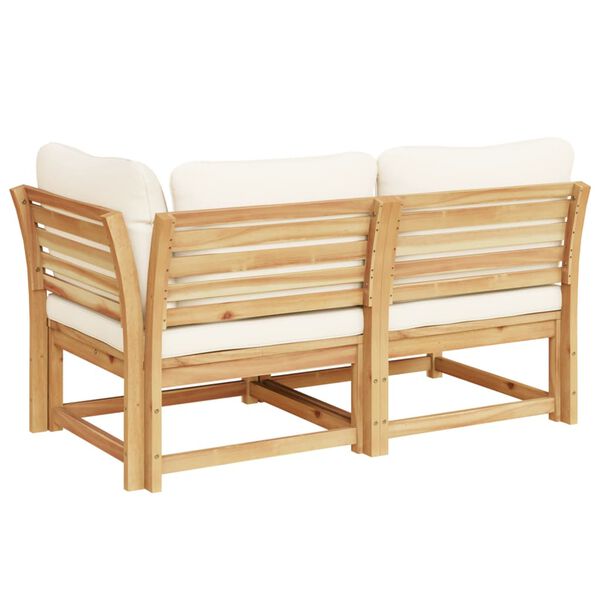 vidaXL 2 Piece Garden Lounge Set with Cushions Solid Wood Acacia