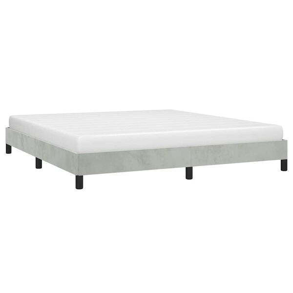 vidaXL Bed Frame without Mattress Light Grey California King Velvet