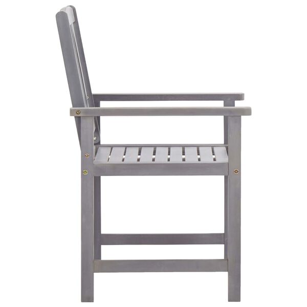 vidaXL 5 Piece Outdoor Dining Set Grey Solid Acacia Wood