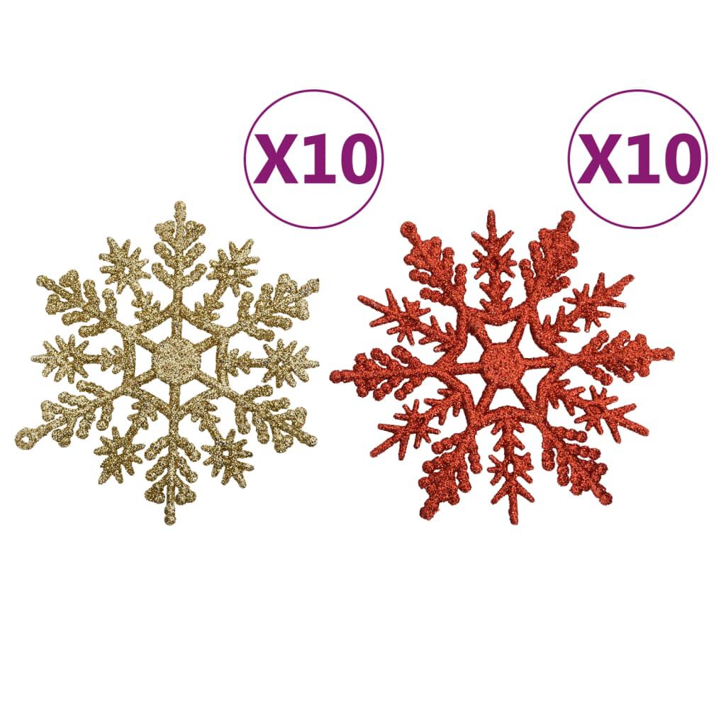 vidaXL 108 Piece Christmas Bauble Set Gold and Red