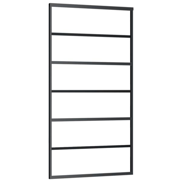 vidaXL Sliding Door ESG Glass and Aluminium 102x205 cm Black