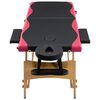 vidaXL Foldable Massage Table 2 Zones Wood Black and Pink