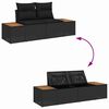 vidaXL Garden Sofa Black 184 x 62 x 85cm Poly Rattan