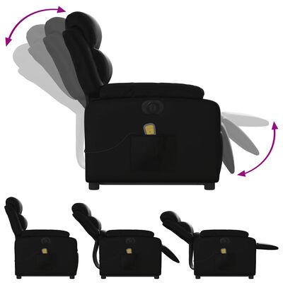 vidaXL Electric Stand up Massage Recliner Chair Black Faux Leather