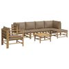 vidaXL 7 Piece Garden Lounge Set with Taupe Cushions Bamboo