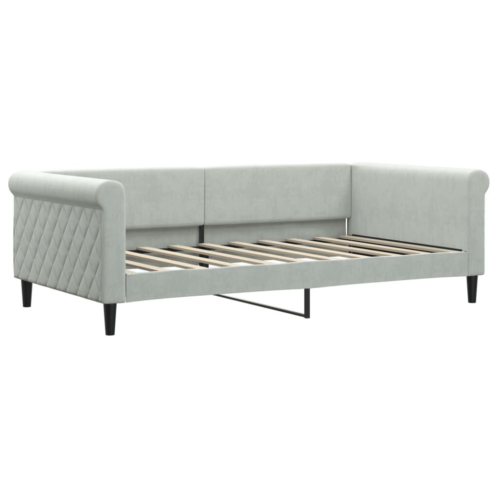 vidaXL Day Bed without Mattress Light Grey 100x190 cm Velvet