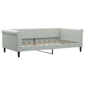 vidaXL Day Bed without Mattress Light Grey 100x190 cm Velvet