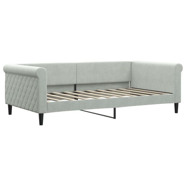 vidaXL Day Bed without Mattress Light Grey 100x190 cm Velvet