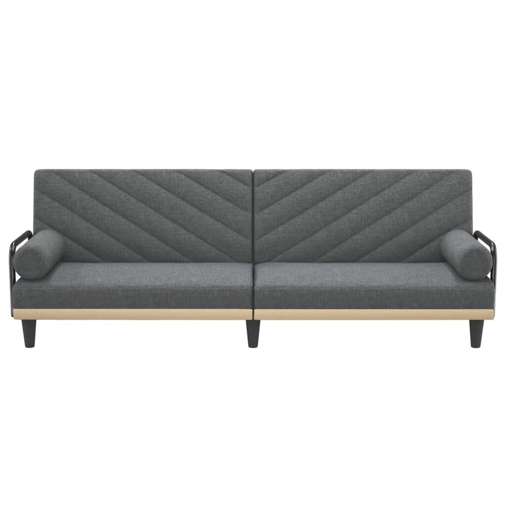 vidaXL Sofa Bed with Armrests Dark Grey Fabric