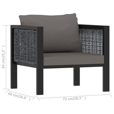 vidaXL 5 Piece Garden Lounge Set with Cushions Poly Rattan Anthracite