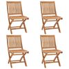 vidaXL Folding Garden Chairs with Cushions 4 pcs Solid Teak Wood