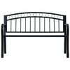 vidaXL Garden Bench 125 cm Black Steel