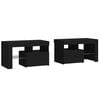 vidaXL Bedside Cabinets 2 pcs with LED Lights Black 70x36.5x40 cm