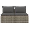 vidaXL 2-Seater Garden Sofa with Cushions Grey Poly Rattan