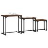 vidaXL Nesting Coffee Tables 3 pcs Brown Oak Engineered Wood