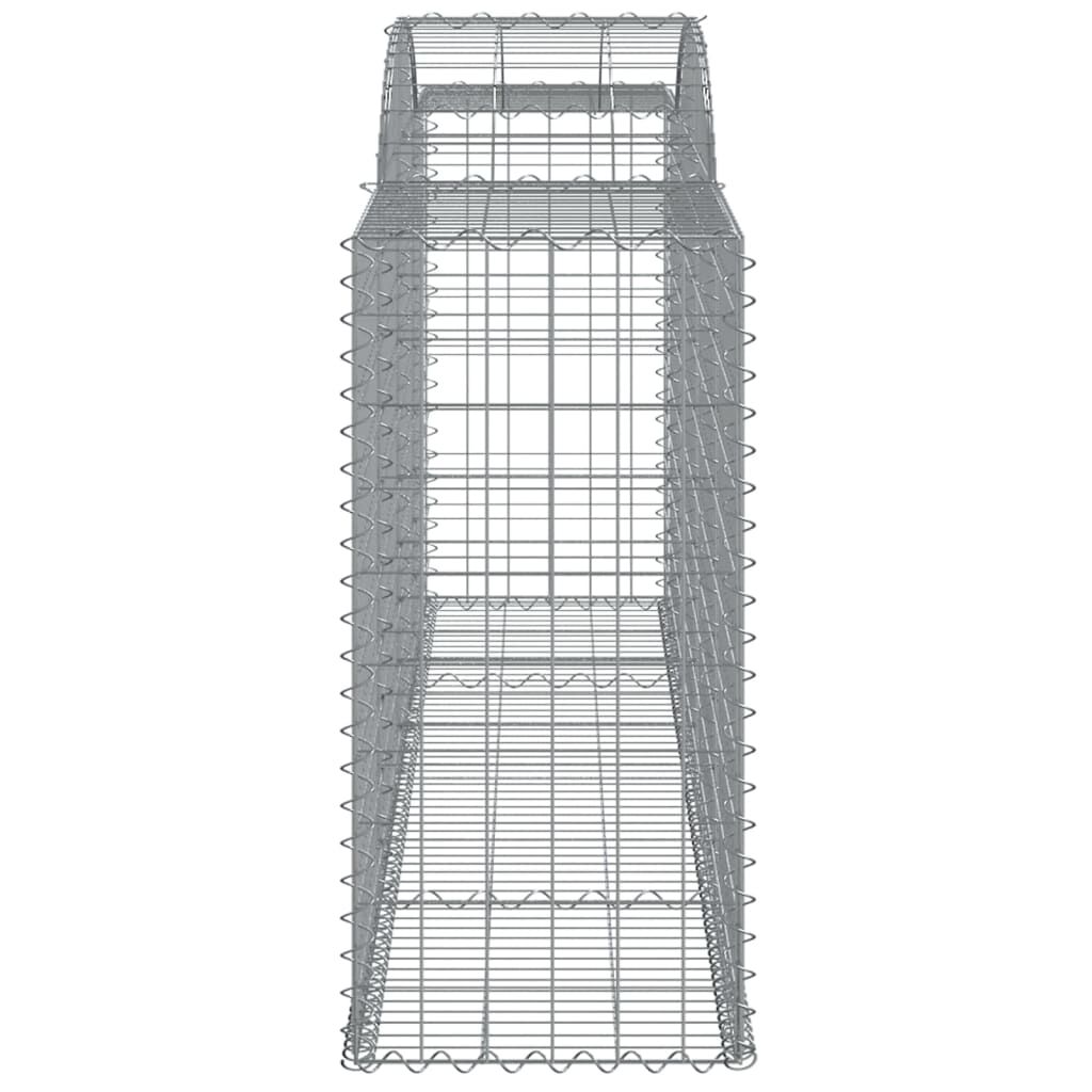 vidaXL Arched Gabion Baskets 5 pcs 300x50x100/120 cm Galvanised Iron