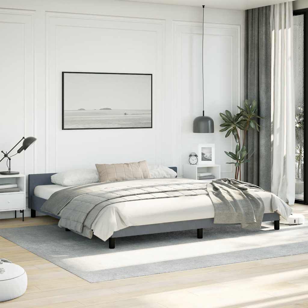 vidaXL Bed Frame without Mattress Dark Grey 193x203 cm Velvet