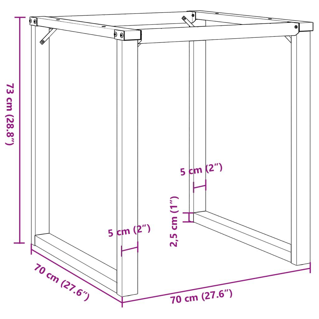 vidaXL Dining Table Legs O-Frame 70x70x73 cm Steel