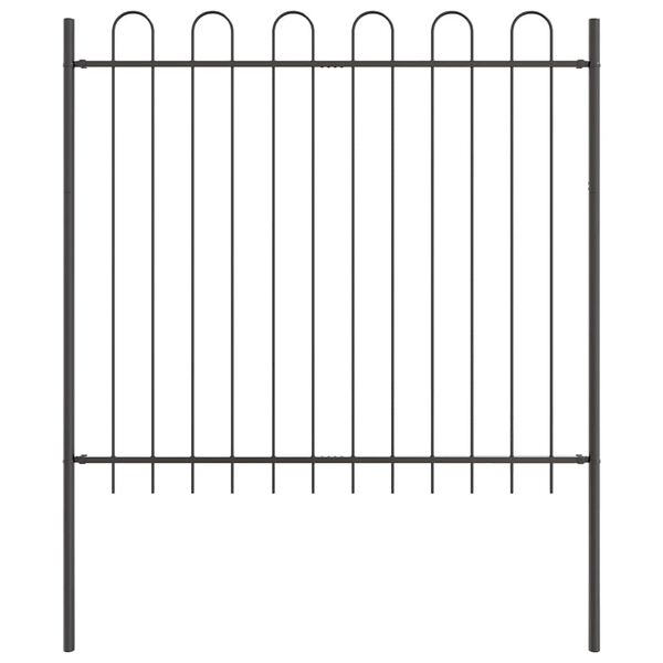 vidaXL Garden Fence Grey 1.7 x 1.5 m Powder-coated Steel