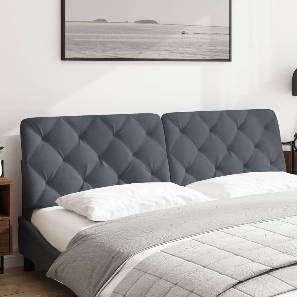 vidaXL Headboard Cushion Dark Grey 183 cm Velvet