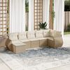 vidaXL 7 Piece Garden Sofa Set with Cushions Beige Poly Rattan