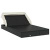 vidaXL 2-Person Sunbed with Foldable Roof Black 213x118x97 cm Poly Rattan