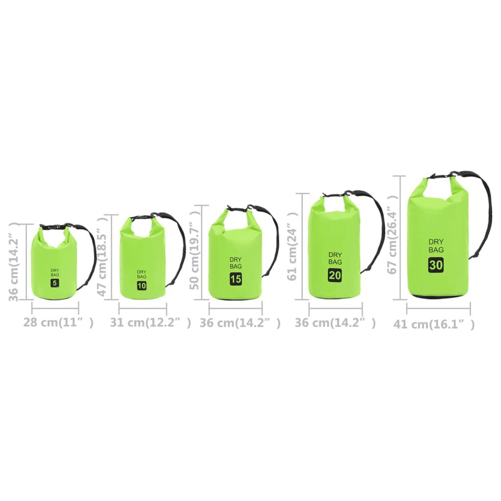 vidaXL Dry Bag Green 30 L PVC