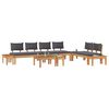 vidaXL Garden Bench Set with Cushion with Storage 5 pcs Brown and Grey