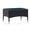 vidaXL 4 Piece Garden Lounge Set with Cushions Poly Rattan Black