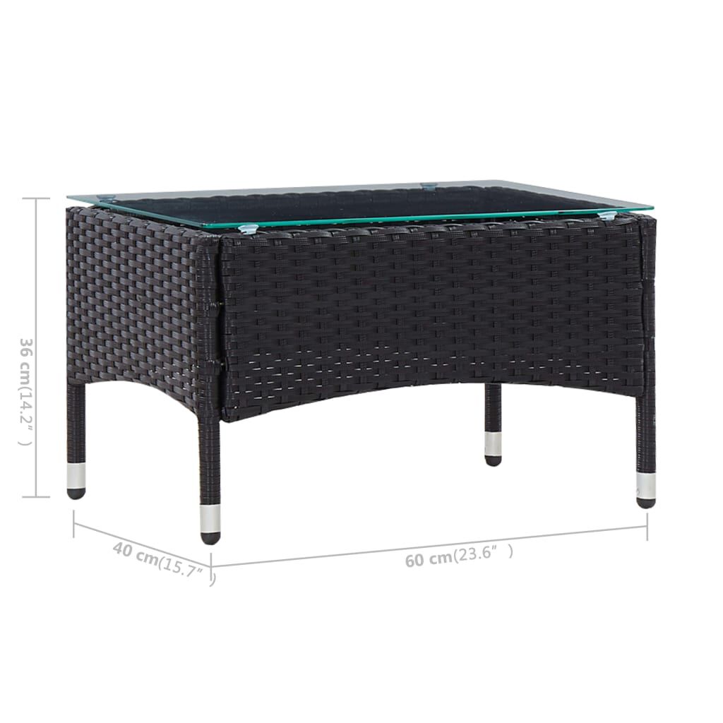vidaXL 4 Piece Garden Lounge Set with Cushions Poly Rattan Black