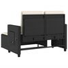 vidaXL Reclining Garden Bench with Cushions Black Poly Rattan