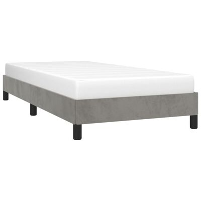 vidaXL Bed Frame without Mattress Light Grey 100x190 cm Twin Velvet